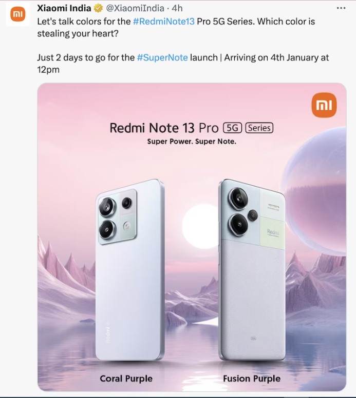 REDMI NOTE 13 PRO Redmi Note 13 5G सीरीज़ इस हफ्ते लॉन्च होगी: स्मार्टफोन के बारे में 5 बातें पहले ही पुष्टि हो चुकी हैं